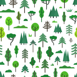 seamless pattern with different trees vector