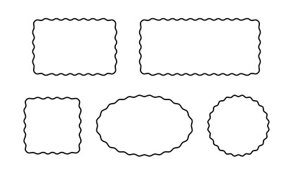 set of rectangle square oval and circle frames vector image