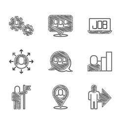 set project team base worker location leader vector image