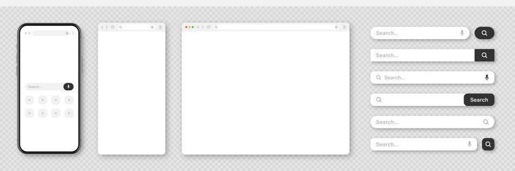 smartphone blank internet browser window vector image