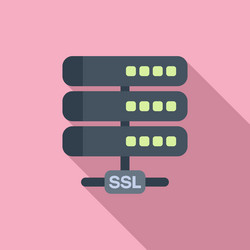 ssl certificate server icon flat network vector image