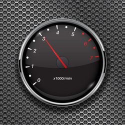 tachometer black car gauge on metal perforated vector