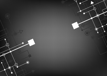 Techno square connect black and white background vector