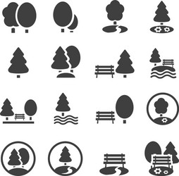 Tree and Forest Icon Set vector image