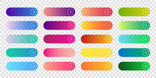 Web gradienr buttons color rounded button vector