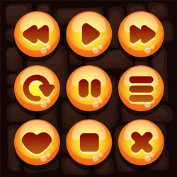 Button set for mobile game vector