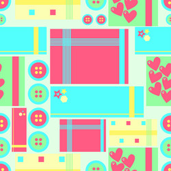 buttons and boxes repeat seamless pattern vector image