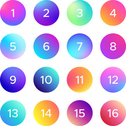 Colorful gradient with number set shape vector