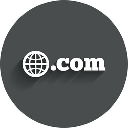 domain com sign icon top-level internet vector image