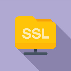 Folder ssl certificate icon flat security vector