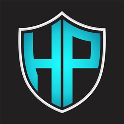 Hp logo monogram with shield shape isolated Vector Image
