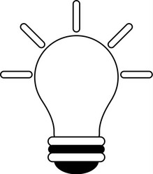 lit lightbulb icon image vector image