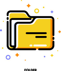Office Folder with Paper Icon Vector Image