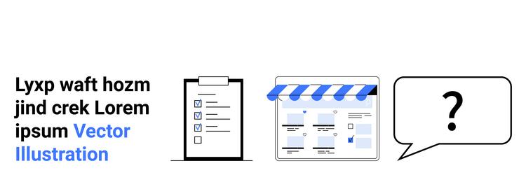 online storefront with checklist and speech bubble vector image