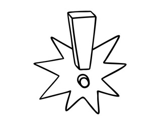 retro exclamation mark and the explosion icon vector image