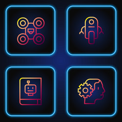 set line humanoid robot user manual drone vector image