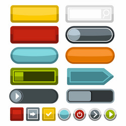 blank color web buttons icons set flat style vector image