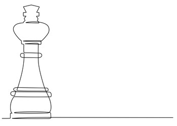 Continuous line drawing Chess pieces king Vector Stock Vector