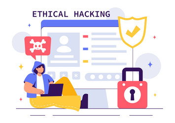 ethical hacking featuring a developer practicing vector image