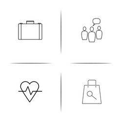 internet of things simple linear icons set vector image
