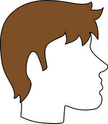 man avatar head sideview icon image vector image