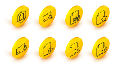 set line document and check mark with minus add vector image