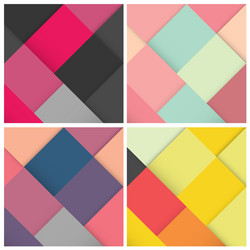 set of square colorful retro background vector image