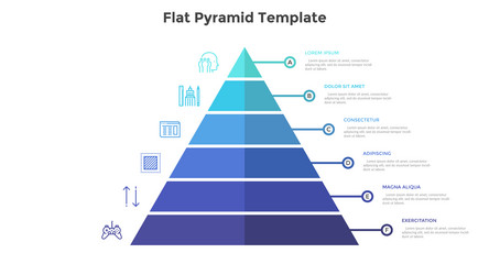 Six-Stage Pyramidal Chart vector image