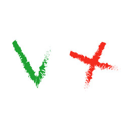 abstract cross tick brush checkmark right vector image