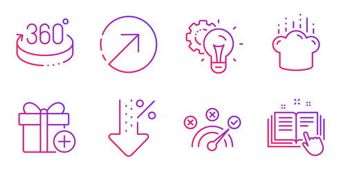 add gift idea gear and direction icons set 360 vector image