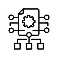 ai chip with neural circuits icon vector image