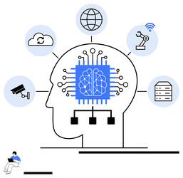 artificial intelligence integrating technology vector image