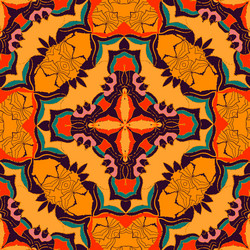 colorful bohemian pattern with stylized vector image