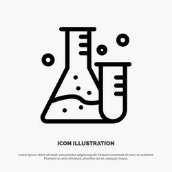 Flask tube lab science line icon vector