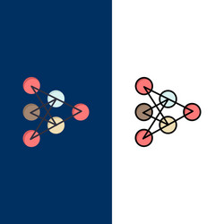 learning deep algorithm data icons flat and line vector image