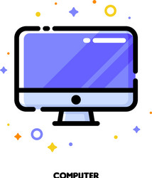 Modern Computer Icon - Flat Style vector image
