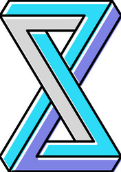 object impossible geometric shape color icon vector image
