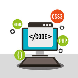 Program coding website vector