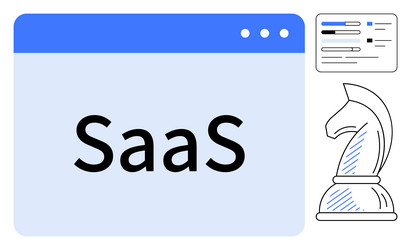 saas concept with browser window analytics vector image