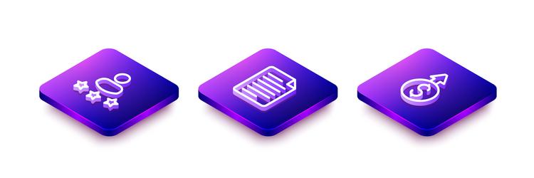 set isometric line consumer product rating file vector image