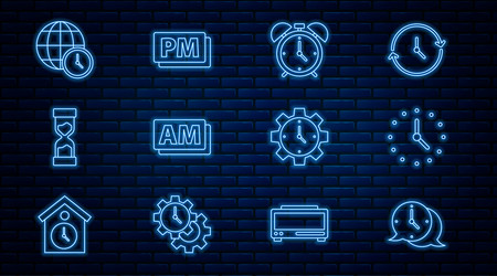 set line clock speech bubble alarm am old vector image