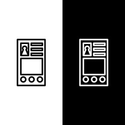 set line create account screen icon isolated vector image