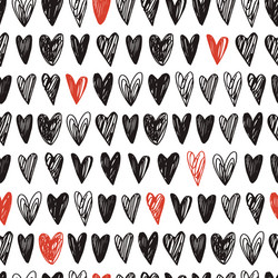 Sketch Heart Pattern vector image