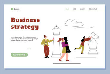 Web banner about business strategy flat style vector