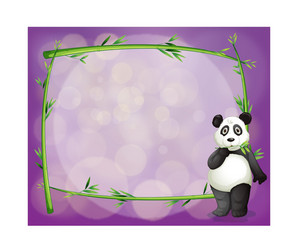 An empty frame with a panda vector