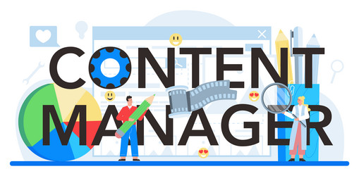 Content management typographic header idea vector