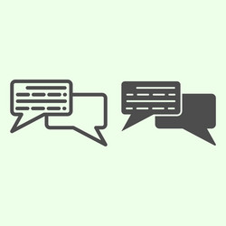 Dialogue line and solid icon square conversation vector