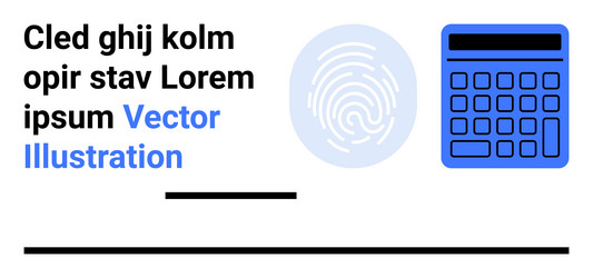 fingerprint identification with digital calculator vector image