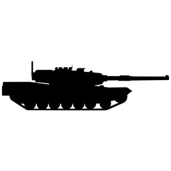 military tank silhouette design on a white vector