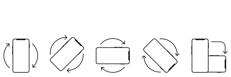 set of rotate smartphone icons horizontal vector image